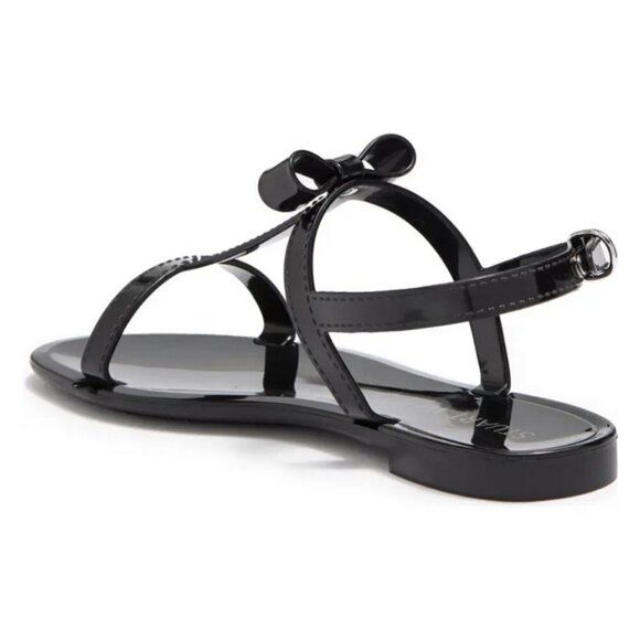 đź’•STUART WEITZMANđź’• Mellie Bow Jelly Sandal ~ Black US 9 New Without Box - Picture 6 of 12